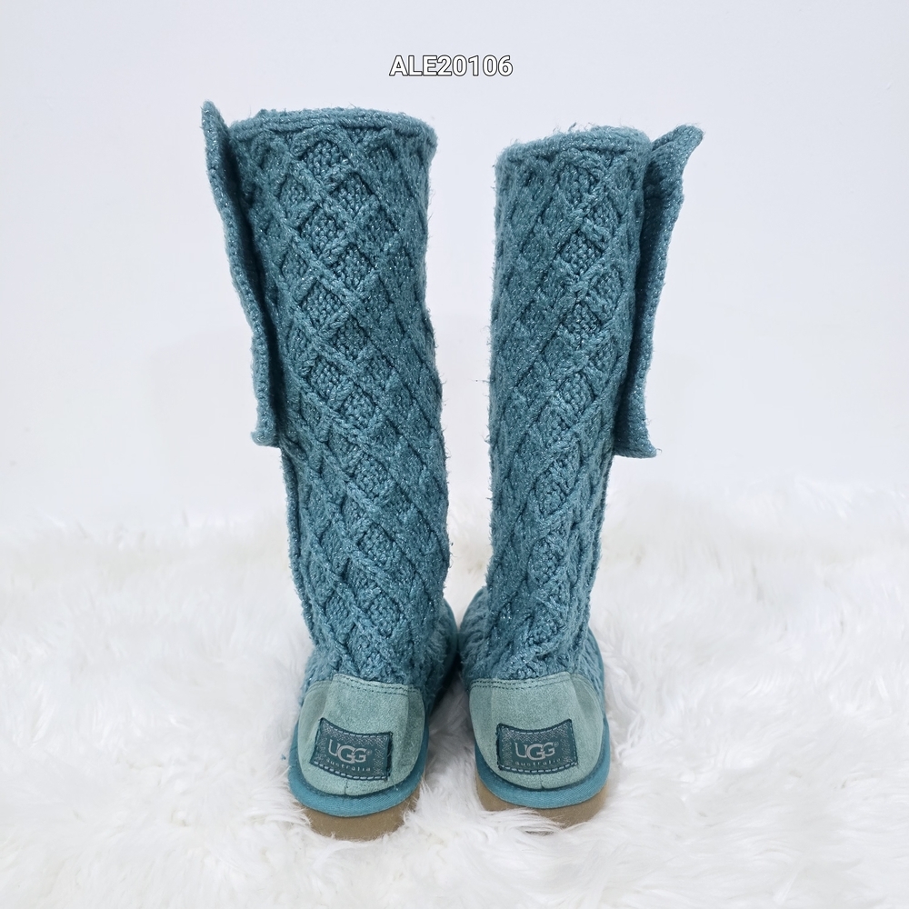 UGG style knit boots Classic Cardy model Turquoise Color Sz.7 - Picture 8 of 17